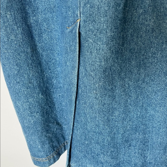 Cherokee Vintage 80’s Oversized Denim Duster Trench Coat Jacket USA made M - Picture 10 of 13